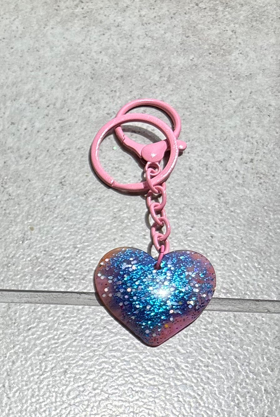 blue and pink keychain